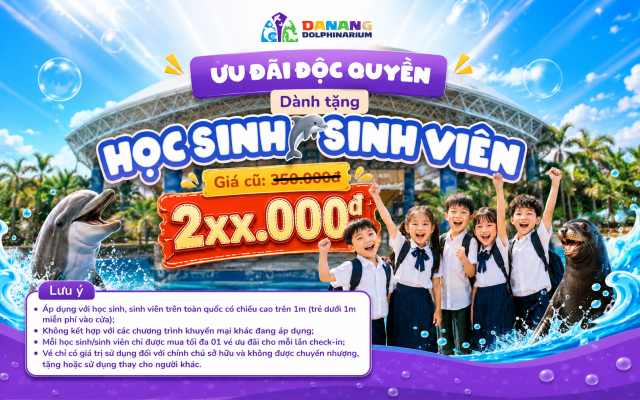 show cá heo và hải cẩu đà nẵng ưu đãi học sinh sinh viên
